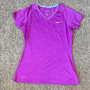 Nike Women's Purple V-Neck Sports Top